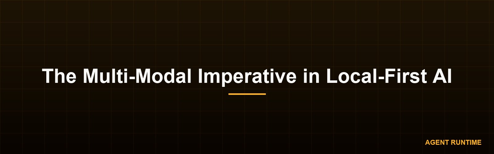 The Multi-Modal Imperative in Local-First AI
