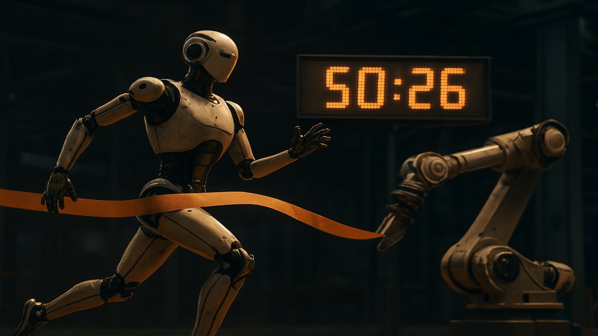 Beijing Humanoid Robot Half-Marathon: Honor's Robot Sets New Record — illustration